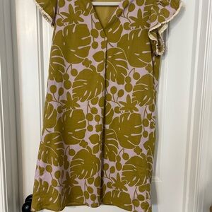 THML Olive and Pink Dress